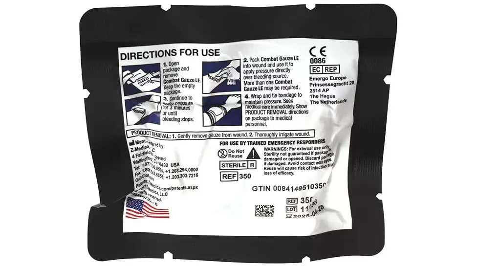 Blue Force Gear QuikClot Hemostatic LE, Black, P-MED-QUIKCLOT-BK-RTL