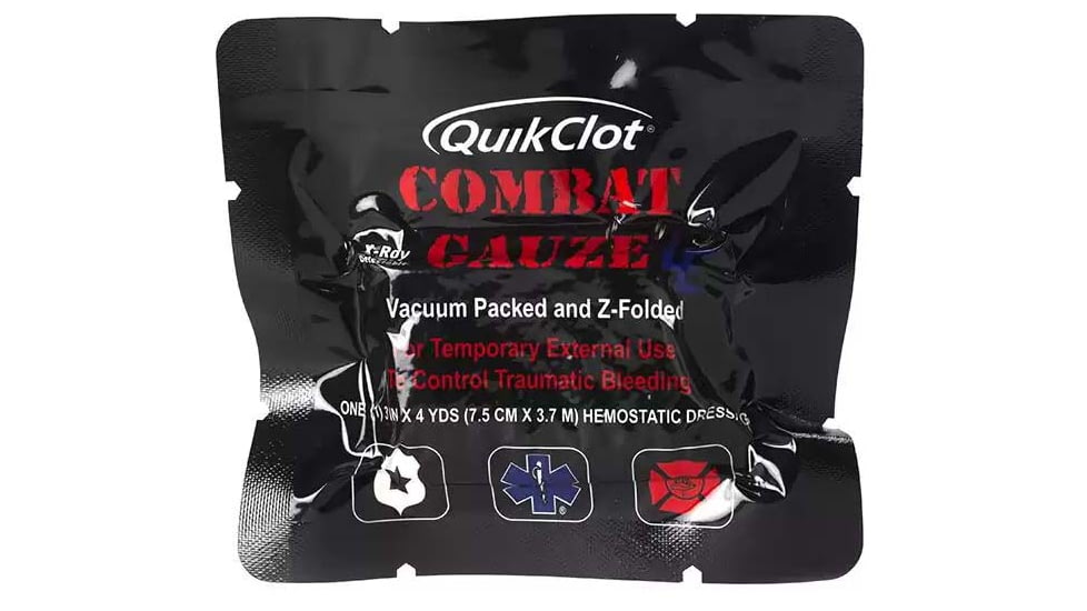 Blue Force Gear QuikClot Hemostatic LE, Black, P-MED-QUIKCLOT-BK-RTL