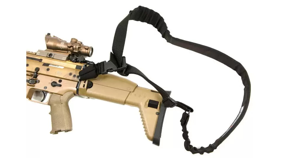 Blue Force Gear UDC Padded Bungee One Point Sling With Push Button Adapter, Black, UDC-200-BG-PB-BK