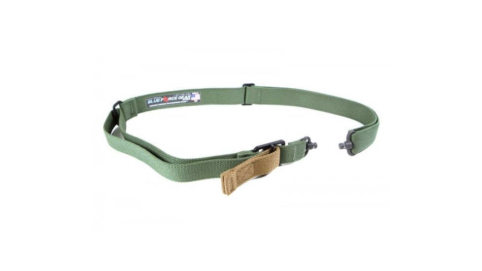 Blue Force Gear Vickers 2-To-1 Sling, Red Swivel Version, Nylon Adjuster And Hardware, OD Green VCAS-2TO1-RED-125-AA-OD