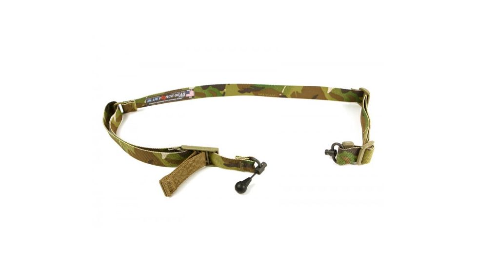 Blue Force Gear Vickers 2-To-1 Sling, Red Swivel Version, Nylon Adjuster And Hardware, Multicam VCAS-2TO1-RED-125-AA-MC