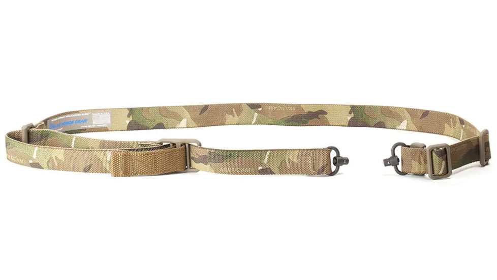 Blue Force Gear Vickers 221 2-to-1 Unpadded Sling, Standard Push Button Version w/Nylon Adjuster and Hardware, Multicam VCAS-2TO1-PB-125-AA-MC