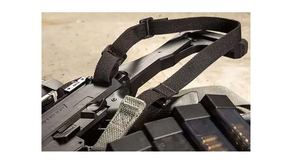 Blue Force Gear Vickers One Sling for pistol caliber carbines, AR pistols, and other smaller weapons, 1in wide, Black, VCAS-100-OA-BK-RTL