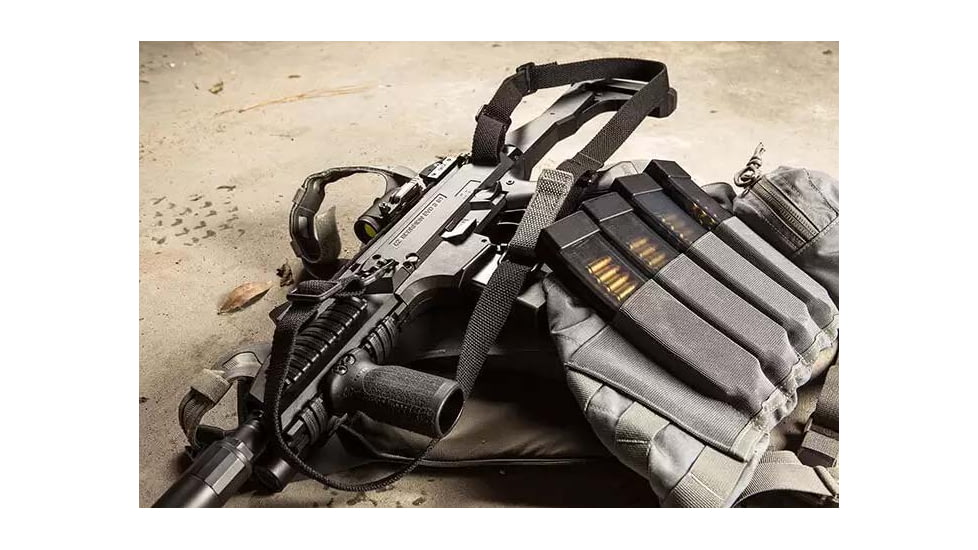 Blue Force Gear Vickers One Sling for pistol caliber carbines, AR pistols, and other smaller weapons, 1in wide, Black, VCAS-100-OA-BK-RTL