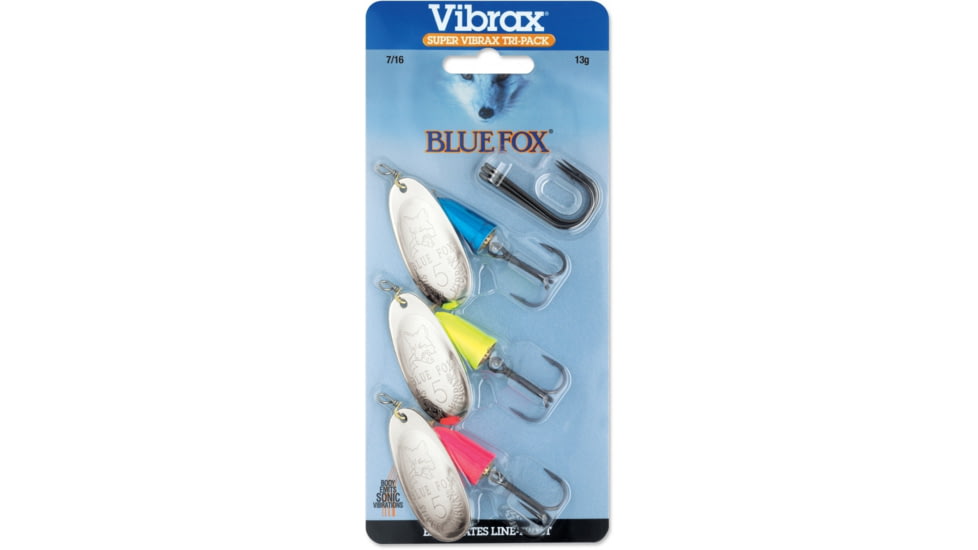 Blue Fox Blue Fox Super Vibrax Tri Pack 05 Jig, Blue, Pink, Yellow, 60-50-900IC