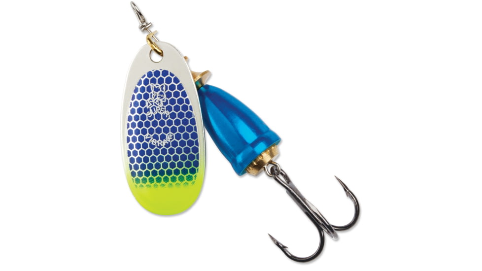 Blue Fox Classic Vibrax 00, Sinkin, 2in, 7/64oz, Blue Scale/ Chartreuse Tip UV, 60-00-316IC