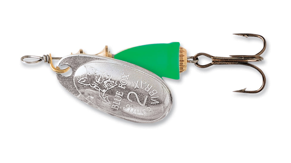 Blue Fox Classic Vibrax Spinner, 3/8 oz, Silver/Fluorescent Green Painted, 60-40-114IC