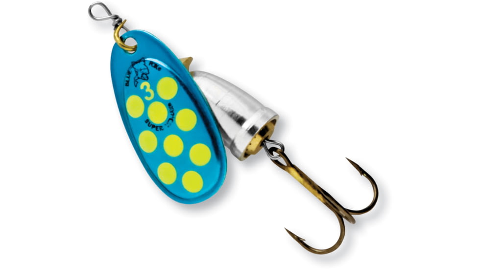 Blue Fox Classic Vibrax Spinner, 5/8 oz Blue/Fluorescent Yellow/Silver UV, 60-60-329ICIC