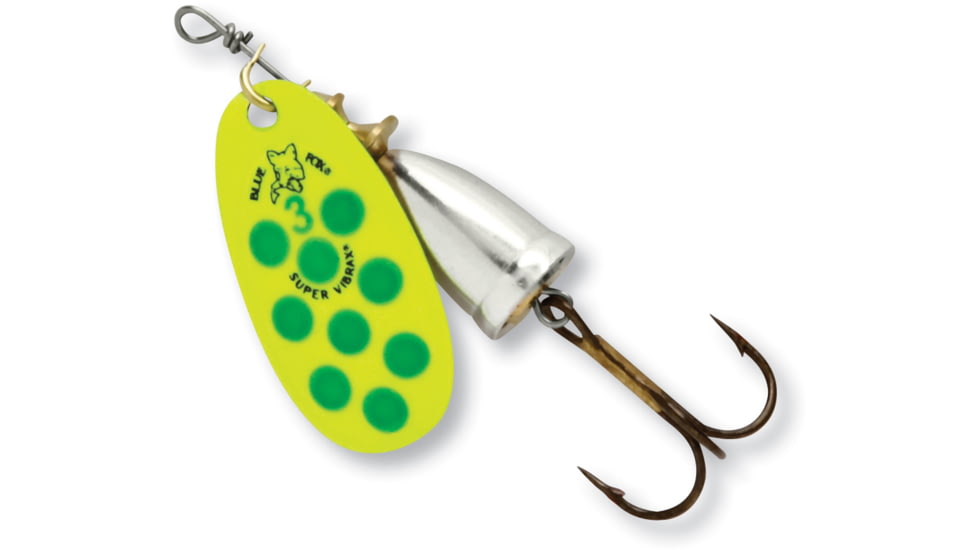 Blue Fox Classic Vibrax Spinner, 5/8 oz, Fluorescent Yellow/Fluorescent Green/Silver UV, 60-60-327ICIC