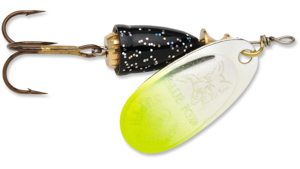 Blue Fox Classic Vibrax Spinner, 7/16 oz, Chartreuse Tipped/Silver Flake Painted, 60-50-71C