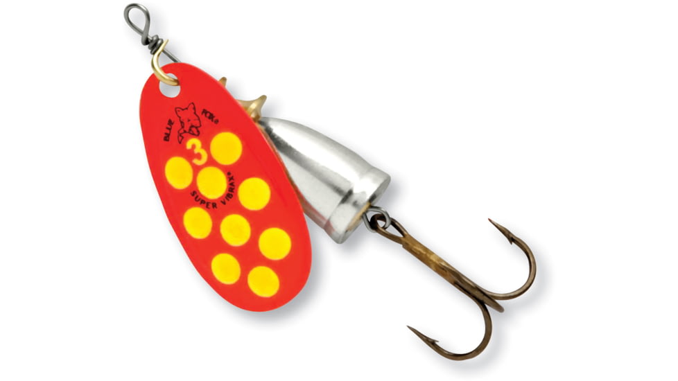 Blue Fox Classic Vibrax Spinner, 7/16 oz, Fluorescent Red/Fluorescent Yellow/Silver UV, 60-50-326IC