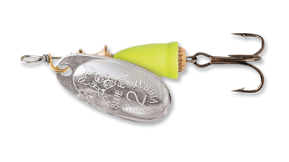 Blue Fox Classic Vibrax Spinner, 7/16 oz Silver/Fluorescent Yellow Painted, 60-50-112IC