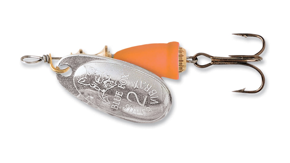 Blue Fox Classic Vibrax Spinner, 7/64 oz Silver/Fluorescent Red Painted, 60-00-113IC