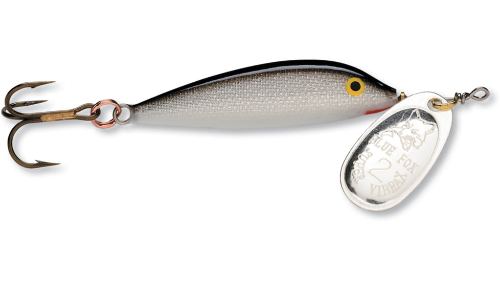 Blue Fox Vibrax Minnow Spinner, 1/4 oz, Silver/Painted Silver, 68-50-623IC