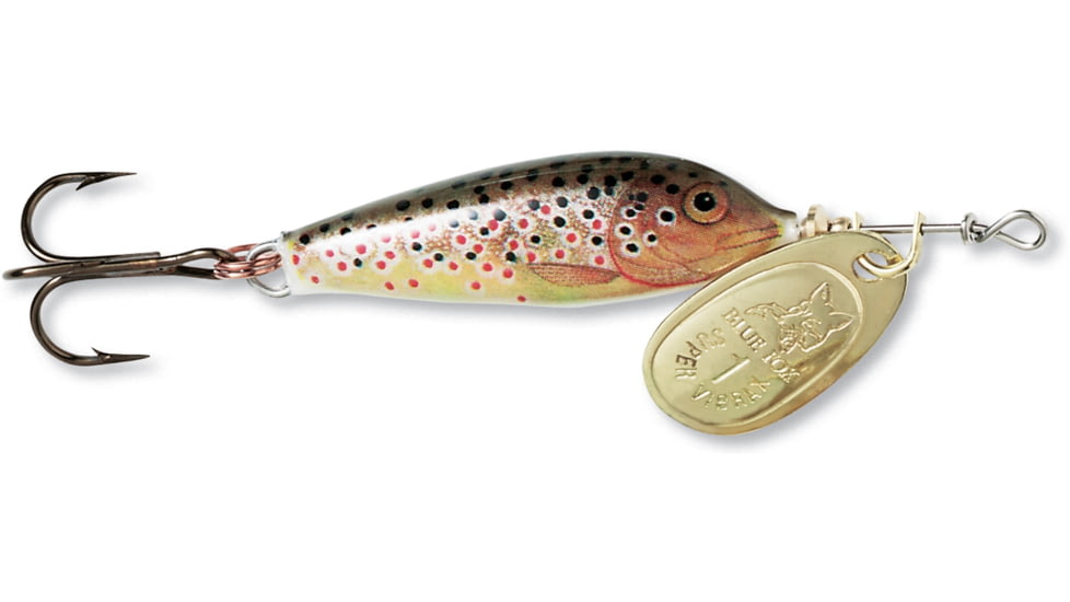 Blue Fox Vibrax Minnow Spinner, 3/16 oz, Brown Trout/Gold, 68-30-605IC