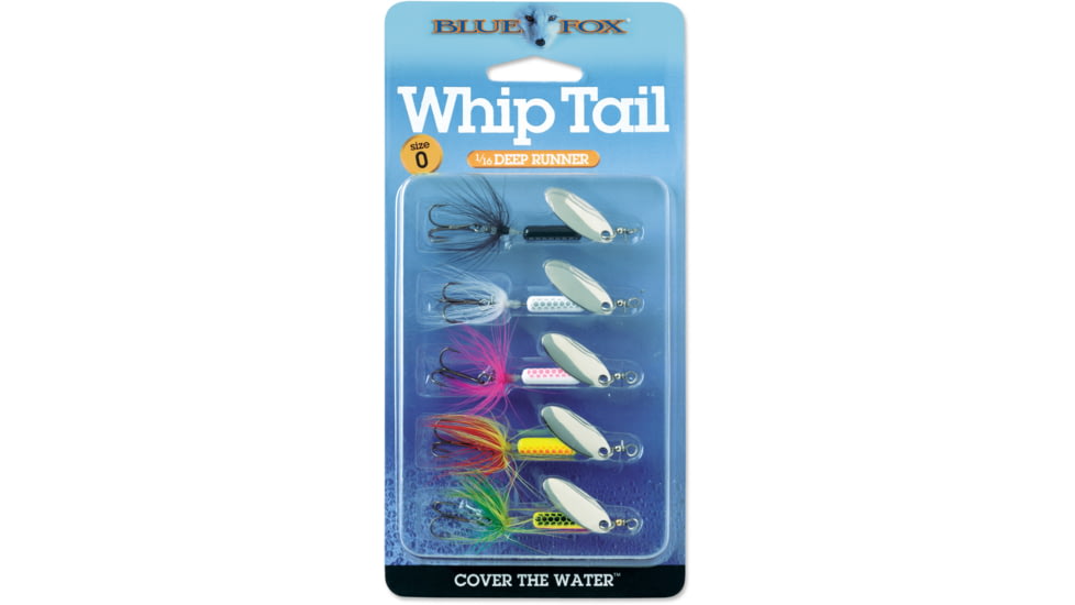 Blue Fox Whiptail Kit, Number 0 Blade, 1/16 oz, Assorted, 5pk, BFWT0K5