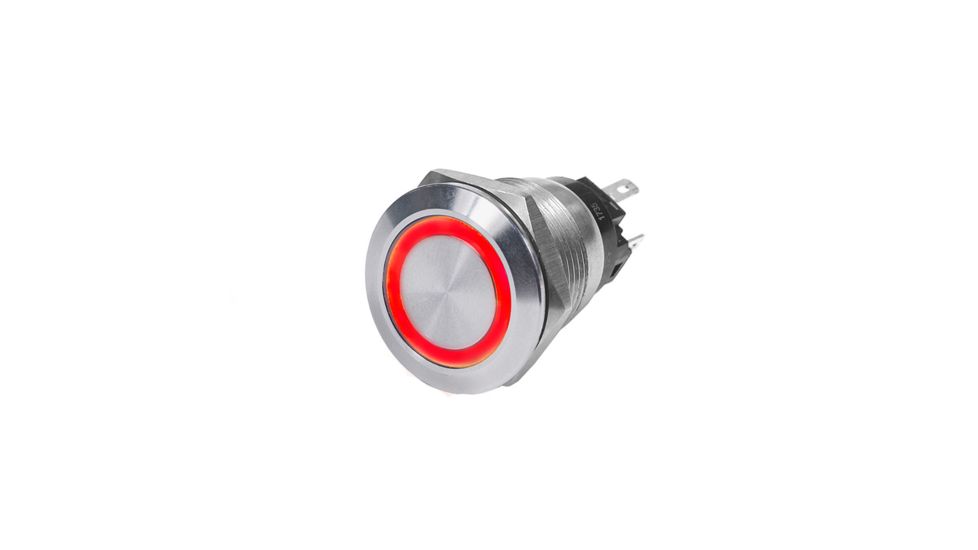 Blue Sea Systems 4162 SS Push Button Switch - Off-On - Red - 10A 70125