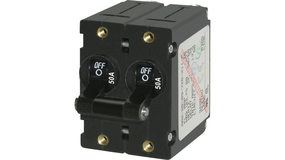 Blue Sea Systems 7241 A-Series Double Pole Toggle - 50A - Black 20588