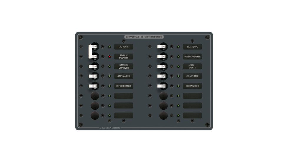 Blue Sea Systems 8564 Breaker Panel - AC Main + 14 Positions European - White 20886