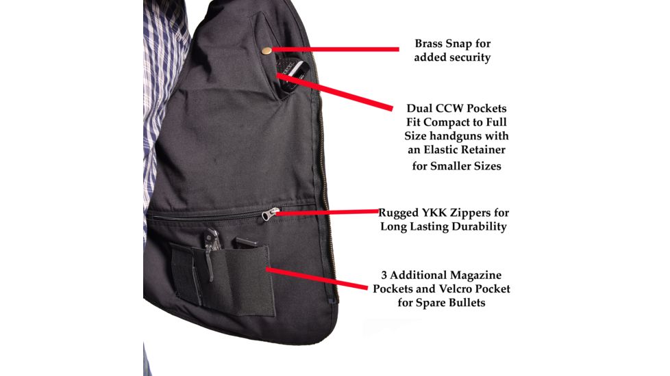 Blue Stone Safety Concealment Vest, Black, XL 40-43 C566-004