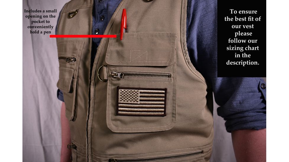 Blue Stone Safety Khaki Concealment Vest, Tan, Medium C567-002