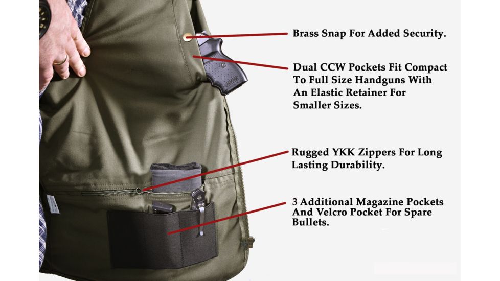 Blue Stone Safety Khaki Concealment Vest, Tan, Medium C567-002