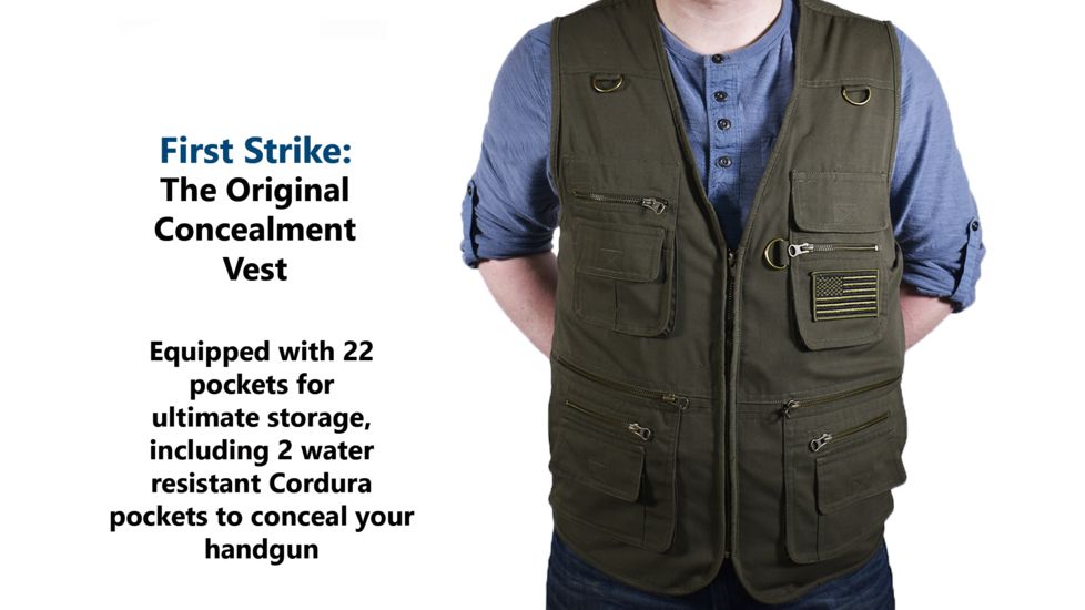 Blue Stone Safety Olive Concealment Vest, Olive, Xl C565-004, EDEMO1