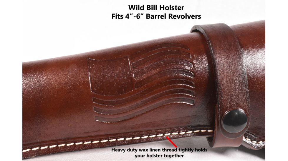 Blue Stone Safety Wild Bill Holster 6in Barrel /Left Hand, Mahogany, Revolvers