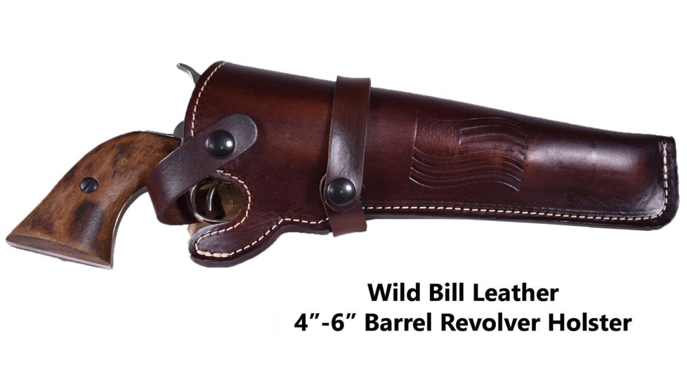 Blue Stone Safety Wild Bill Holster 6in Barrel /Right Hand, Mahogany, Revolvers