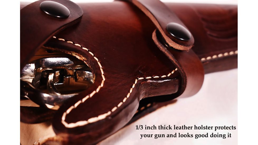 Blue Stone Safety Wild Bill Holster 6in Barrel /Right Hand, Mahogany, Revolvers