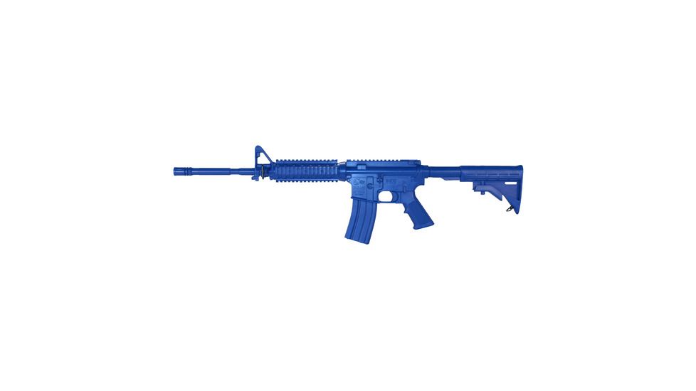 Blueguns Colt M4 Training Guns, Not Weighted, No Light/Laser Attachment, Rifle, Flat Top Open Stock, Blue, FSM4FT