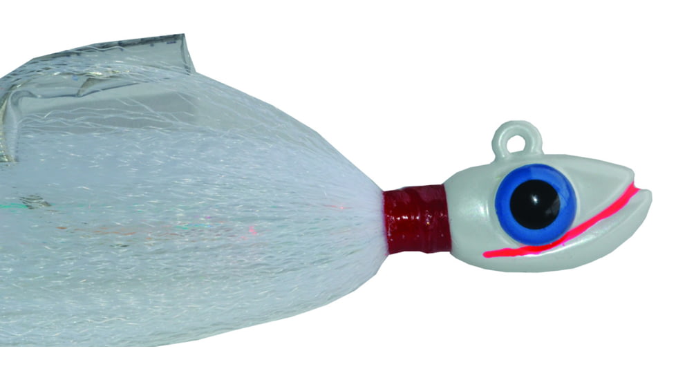 Blue Water Candy Grinning Gus Fishing Jig, 2 oz, White Skirt/White Head, 50001