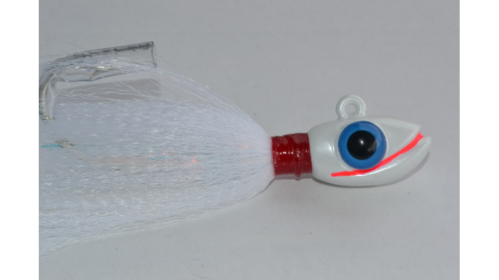 Blue Water Candy Grinning Gus Fishing Jig, 3 oz, White Skirt/White Head, 50003