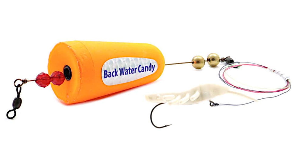 Blue Water Candy Poppin' Cork Rigged w/4in Shrimp, Pearl, 83404
