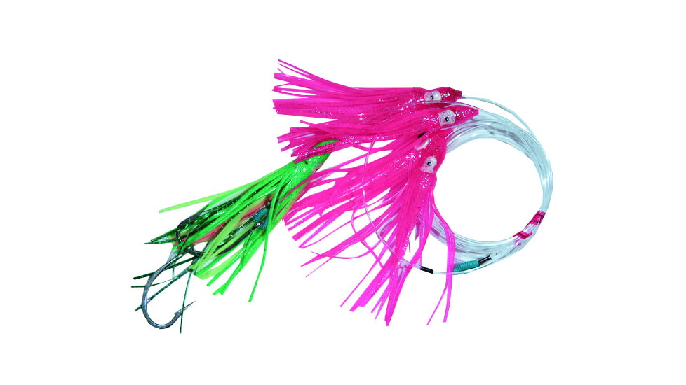 Blue Water Candy Squid Daisy Chain 4 1/4in, Pink w/Green Chaser, 92004