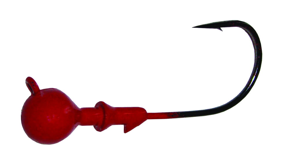 Blue Water Candy X-Eyed Ball Jig Head, 1/8 oz, Red, 5/Pack, 23805