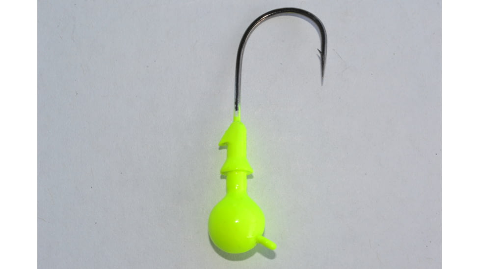 Blue Water Candy X-Eyed Ball Jig Head, 3/16 oz, Chartreuse 5/Pack, 23903