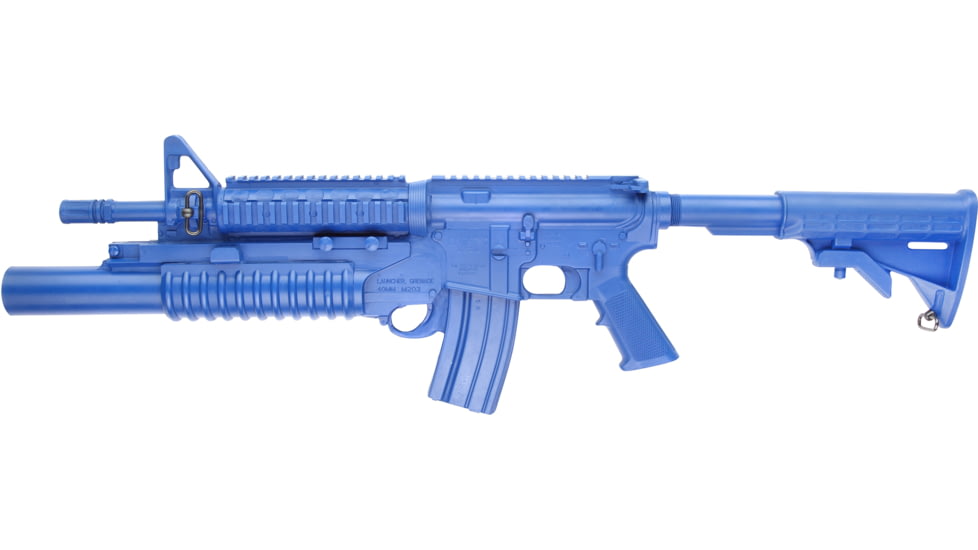 Blueguns Colt M4 Commando Training Guns, Not Weighted, No Light/Laser Attachment, Rifle, Flat Top, Fwd Rail, M203 Grenade Launcher, Blue, FSM4CFTRM203
