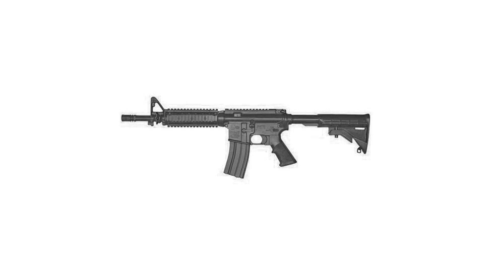 Blueguns Colt M4 Commando Training Guns, Not Weighted, No Light/Laser Attachment, Rifle, Flat Top Open Stock, Fwd Rail, Black, FSM4CFTRB