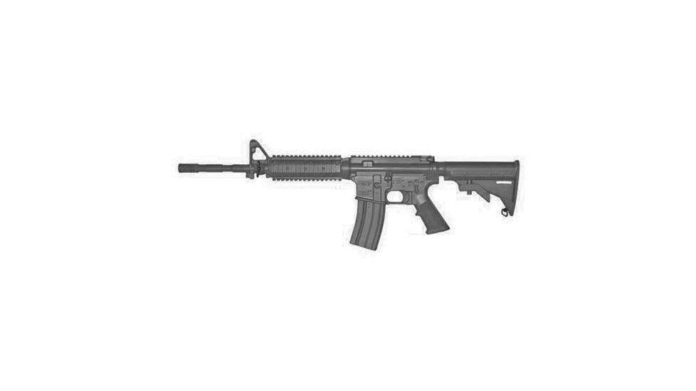 Blueguns Colt M4 Training Guns, Not Weighted, No Light/Laser Attachment, Rifle, Black, Flat Top Closed Stock, Fwd Rail, FSM4FTRCS14B