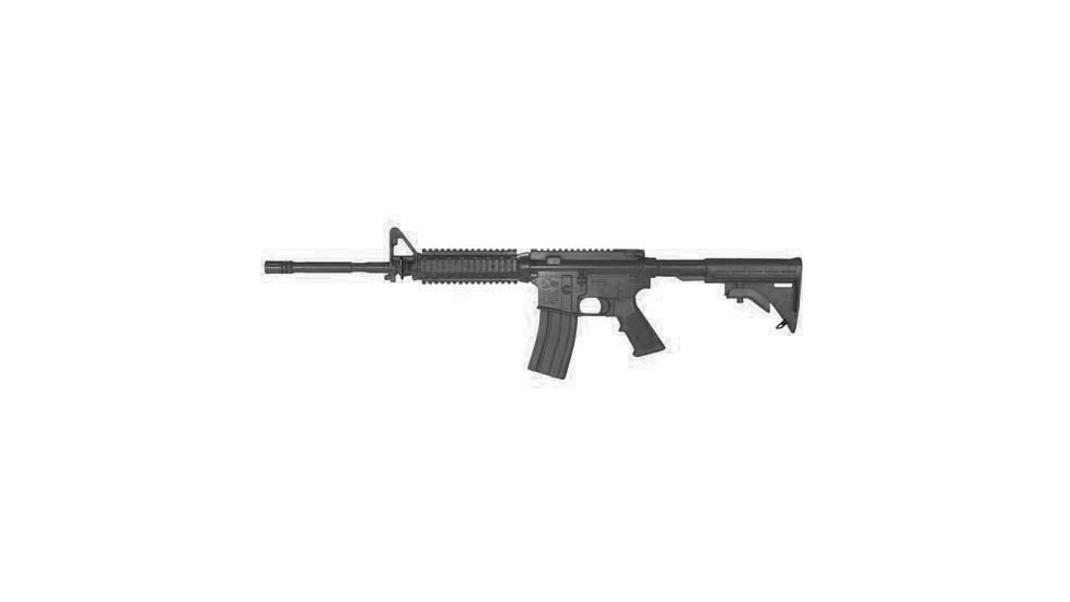 Blueguns Colt M4 Training Guns, Not Weighted, No Light/Laser Attachment, Rifle, Flat Top Open Stock, Fwd Rail, Black, FSM4FTRB