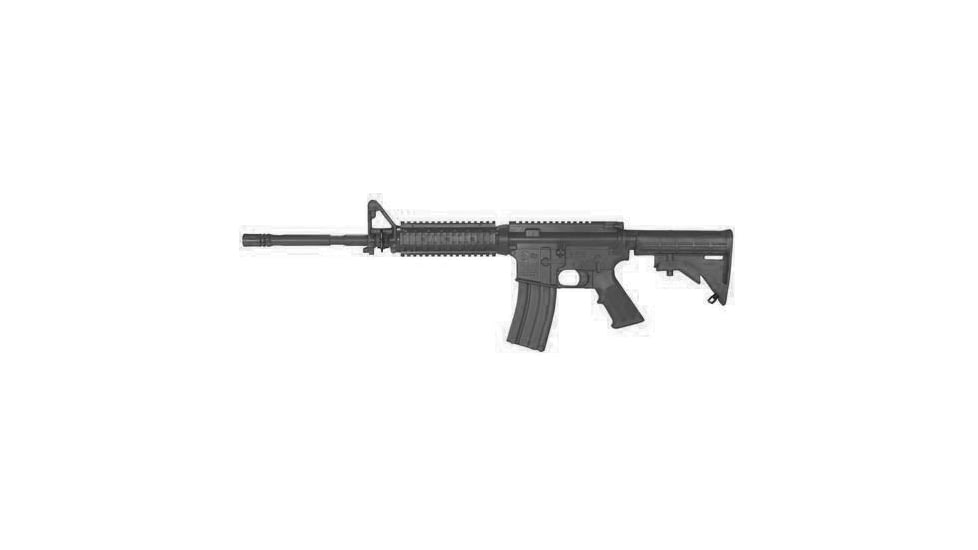 Blueguns Colt M4 Training Guns, Not Weighted, No Light/Laser Attachment, Rifle, Black, Flat Top Open Stock, Fwd Rail, FSM4FTRCSB