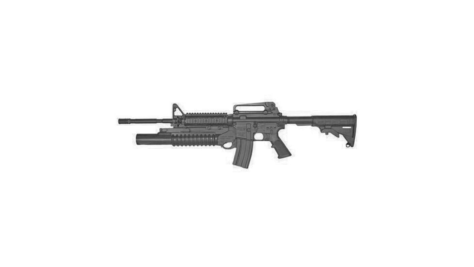 Blueguns Colt M4 Training Guns, Not Weighted, No Light/Laser Attachment, Rifle, Black, Open Stock, Fwd Rail, M203 Grenade Launcher, FSM4RM203B