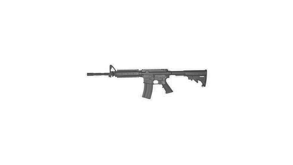 Blueguns Colt M4 Training Guns, Not Weighted, No Light/Laser Attachment, Rifle, Black, Flat Top Open Stock, Fwd Rail, 14 Barrel, FSM4FTR14B
