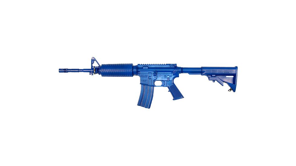 Blueguns Colt M4 Training Guns, Unweighted, w/o Light/Laser Attachment, Rifle, Flat Top Open Stock, 14in Barrel, Blue, FSM4FT14