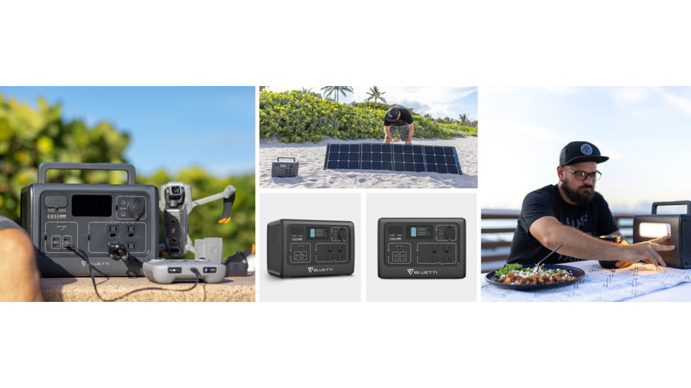BLUETTI EB55 Portable Power Station, 700W 537Wh, Gray, EB55-US-GY-BL-00