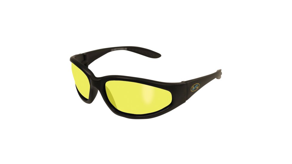 BlueWater Sharx Sunglasses, Matte Black Nylon, Polarized Yellow Lens 4002641