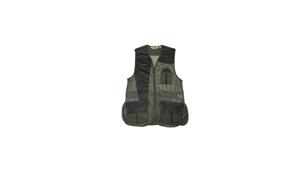 Bob Allen 285M Mesh and Leather Shooting Vest,Green,L 45011