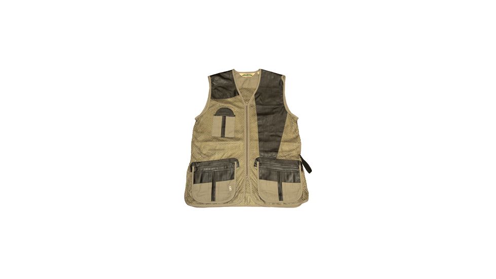 Bob Allen 285M Mesh and Leather Shooting Vest,Khaki,M,Left Hand 45005