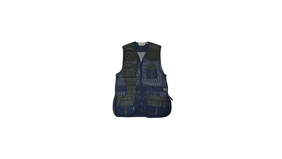 Bob Allen 285M Mesh and Leather Shooting Vest,Navy,XL 45017